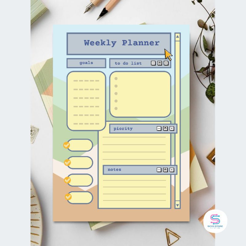 

Buku Agenda Mingguan A6 Digital Planner Weekly Planner 30 Lembar