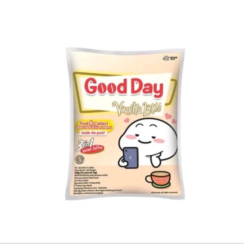 

GOOD DAY VANILA LATE 20gr 10 sachet / GOOD DAY VANILA LATE BAG 20gr 30 sachet