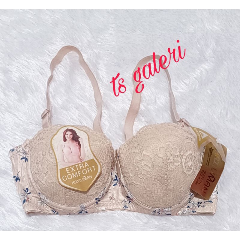 77111 Bra kawat abg cup A kancing 3 push up Bra cup setengah