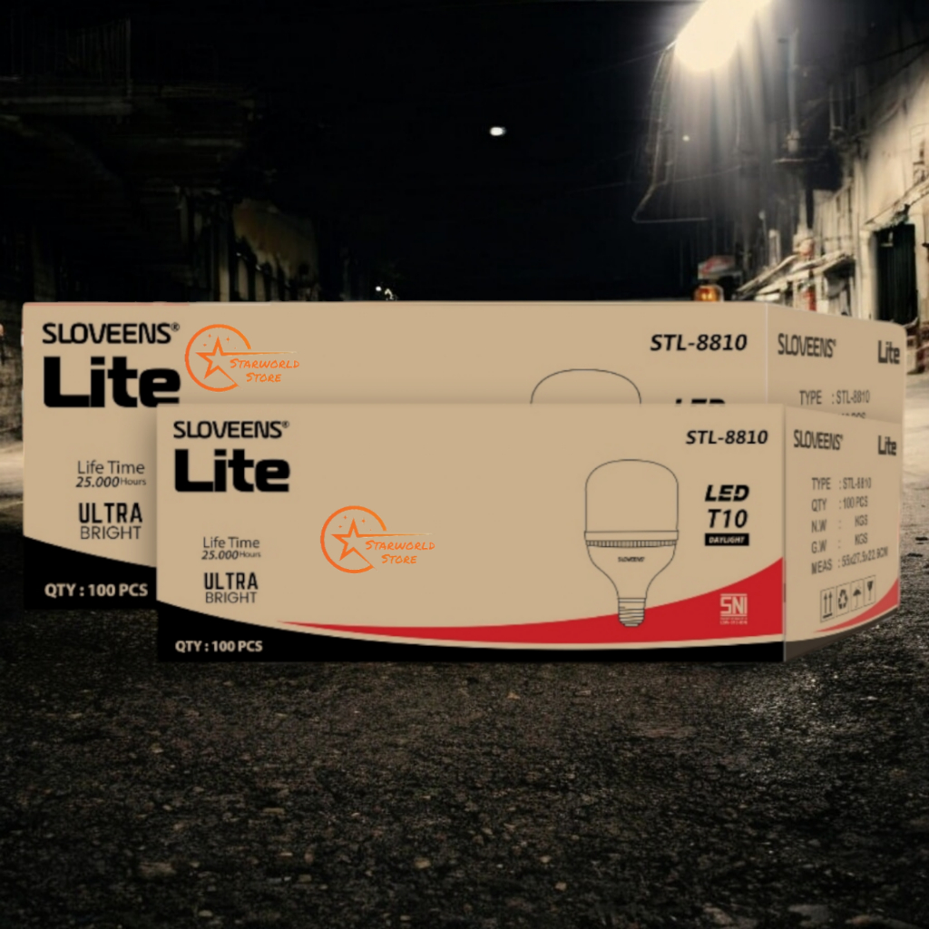 Paket Grosir 2 DUS SLOVEENS Lite Lampu Bohlam LED 10 Watt - ( 200 PCS )
