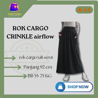 Rok Cargo Wanita Crinkle Airflow