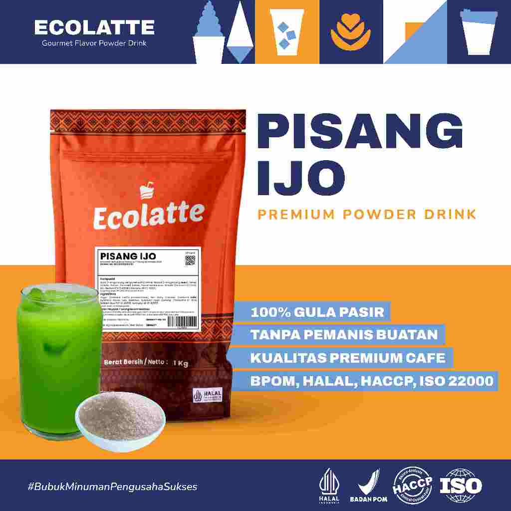 

PISANG IJO ECOLATTE BUBUK MINUMAN 1 KG PREMIUM POWDER DRINK ENAK RASA PISANG IJO
