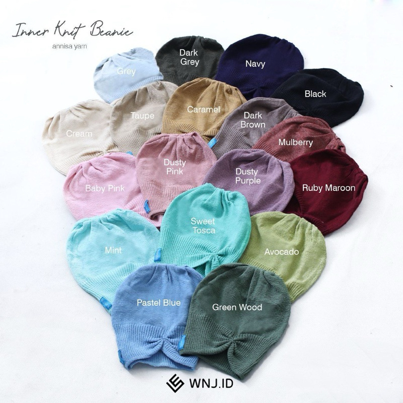 WNJ.ID | INNER KNIT BANDANA RAJUT BEANNIE DALAMAN JILBAB TRAVEL PACK