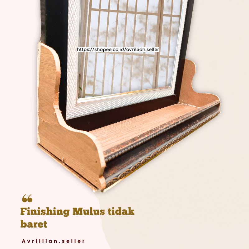 Cermin Dinding Aesthetic Tolet Rias Rak Cermin Kosmetik Dekorasi dinding minimalis Plus Frame