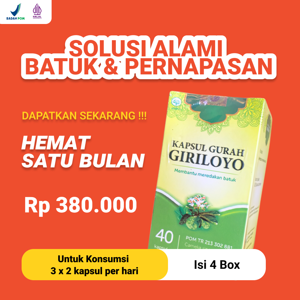 Kapsul Gurah Giriloyo - Paket Sebulan Super Saver 4 Box, Solusi Total Bebas Sinus