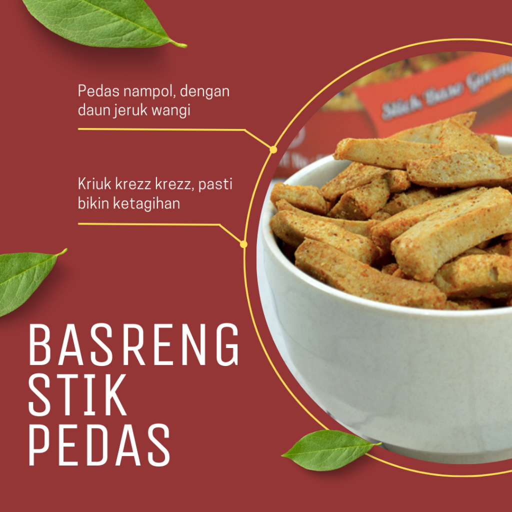 

Keripik Basreng Stik Pedas Daun Jeruk Kemasan 100gr/50gr by rumahsnack