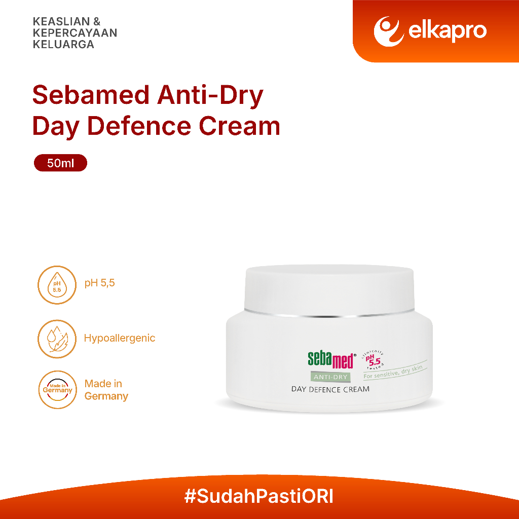 Sebamed Anti-Dry Day Defence Cream - Krim Wajah Kulit Kering, Eksim, dan Psoriasis