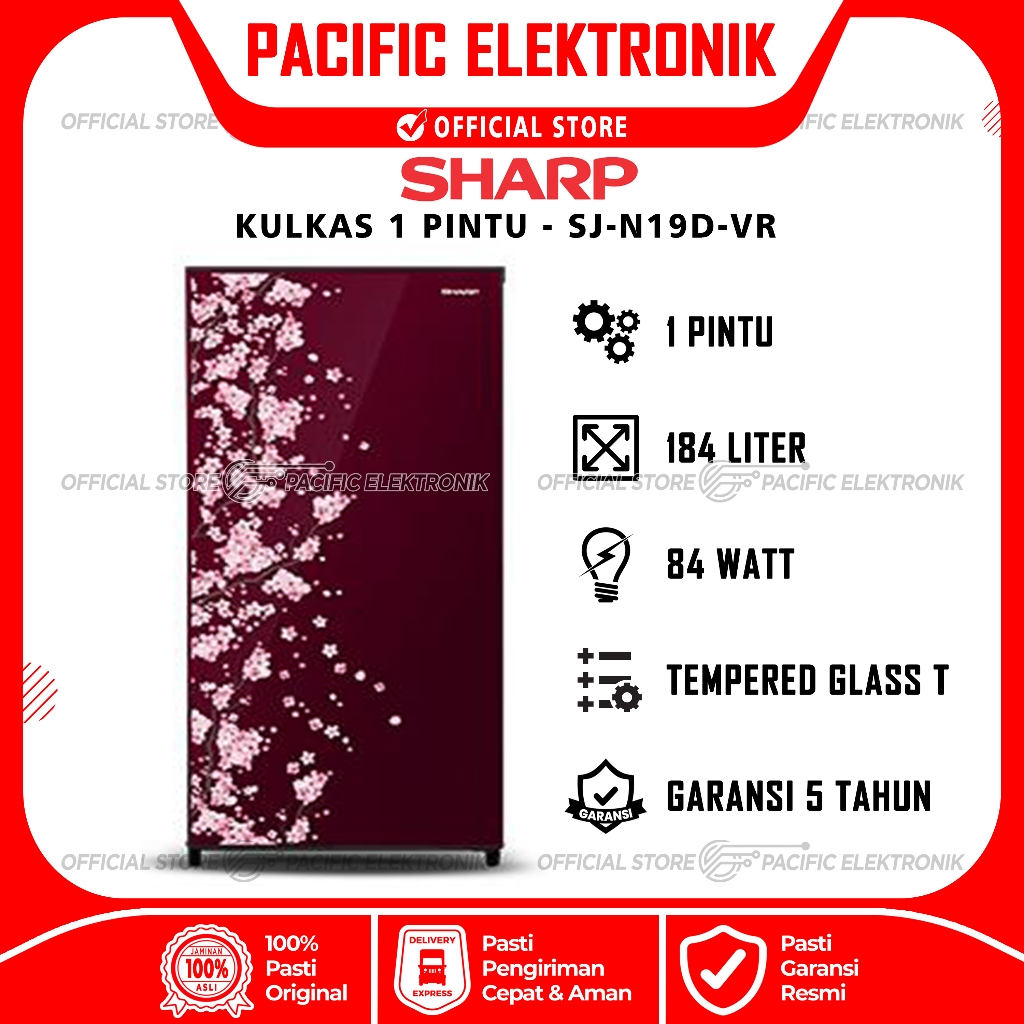 Kulkas Sharp 1 Pintu SJ-N192D / 192 (Warna Random)