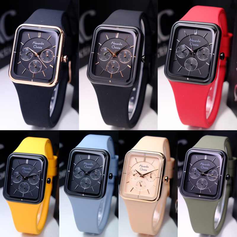 JAM TANGAN WANITA ALEXANDRE CHRISTIE AC2744 / AC 2744 / AC9344/ AC 9344 RUBBER ORIGINAL GARANSI RESM