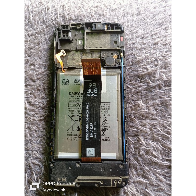 lcd Samsung orian cabutan a12 +frem+batre