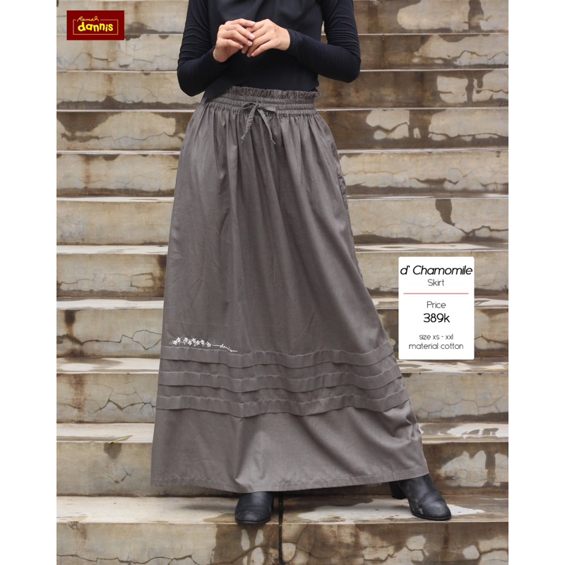sale 40% / d’chamomile skirt dannis / rok dannis / katun / rok polos / bordir / rok dewasa