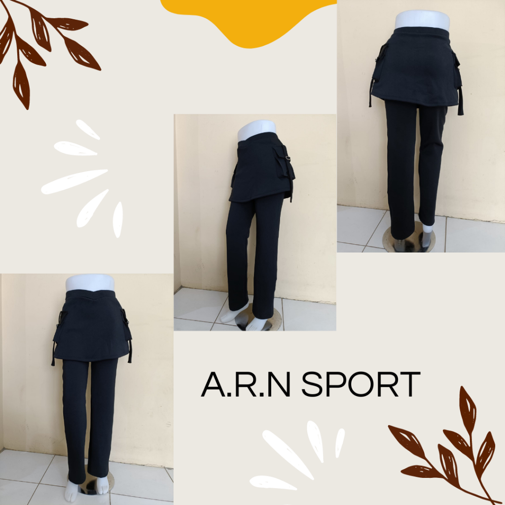 celana senam rok kantong wanita warna hitam/celana senam wanita/celana olahraga wanita/cbr rok kanto