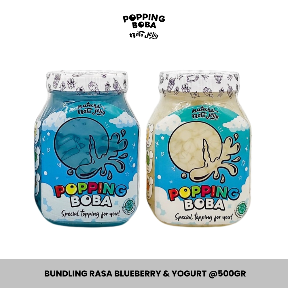 

Popping Boba Nata Jelly - Bundling Rasa Blueberry & Yogurt 500 Gram