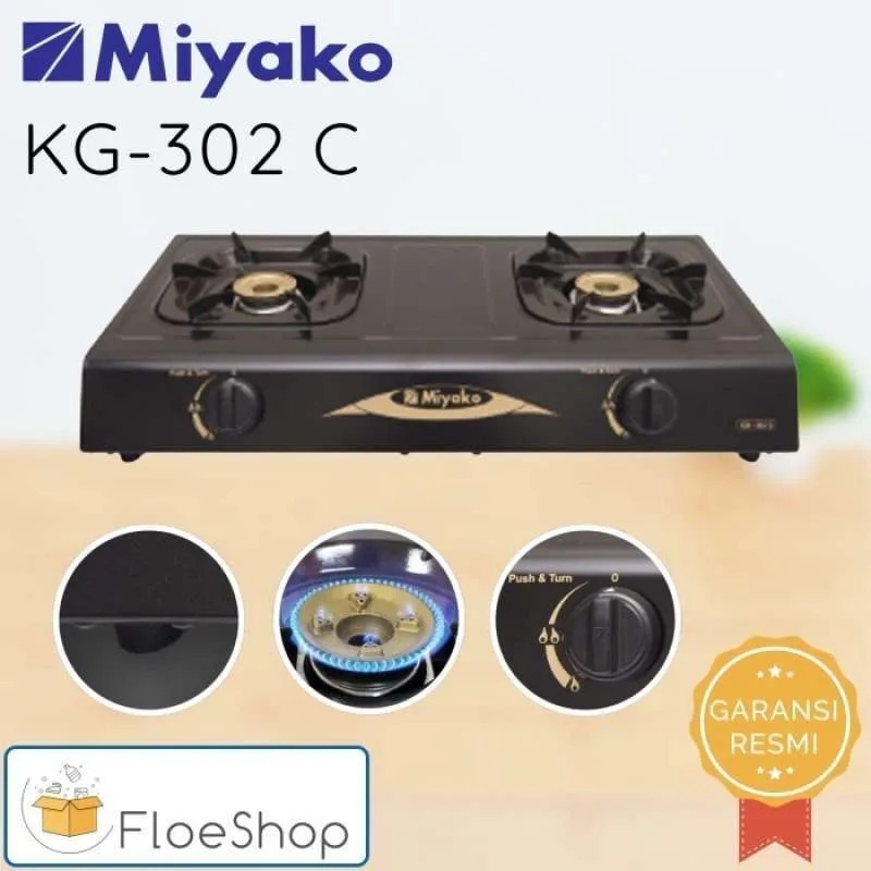 MIYAKO KG302C Kompor Gas 2 Tungku KG-302C Ceflon 302 C