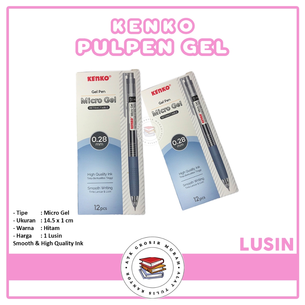 

KENKO - Pulpen Gel Micro Retractable 0.28mm Hitam - LUSIN