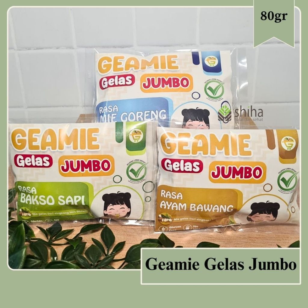 

GEAMIE Mie Gelas Jumbo Gluten Free & Non MSG 80gram