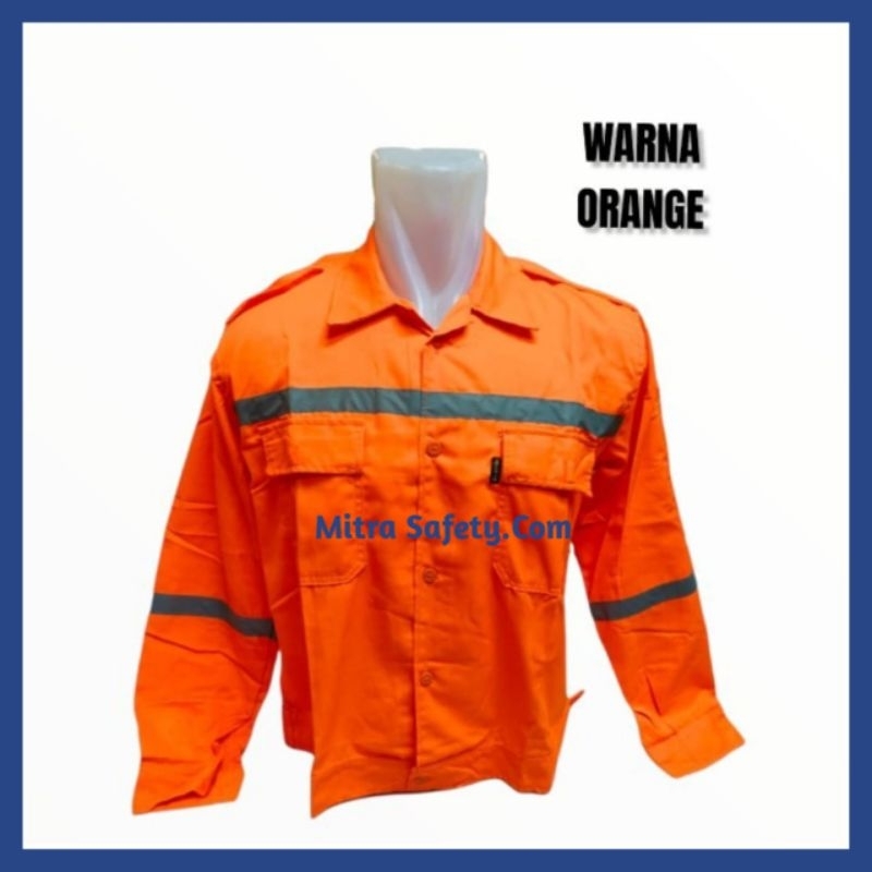 Baju Seragam Safety / Baju Safety Proyek / Baju kerja Lengan Panjang / Baju Atasan Lengan Panjang
