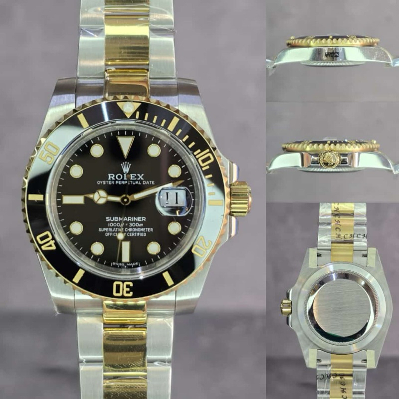 JAM TANGAN PRIA ROLEX SUBMARINER & SMURF TWO TONE BODY SWISS DIAMTER 40mm #JamtangaPria