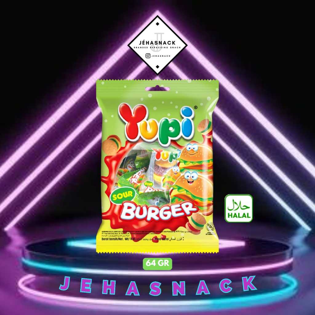 

[ PERMEN BKK] Yupi Sour Burger Candy HALAL 64gr ( Import Thailand - Bangkok )