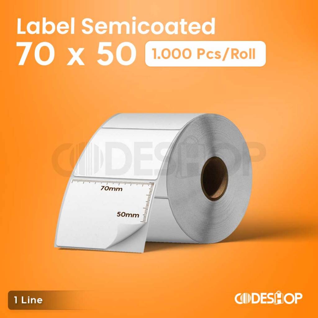 

Label Barcode Semicoated 70 x 50 mm isi 1000pcs Sticker 1 baris