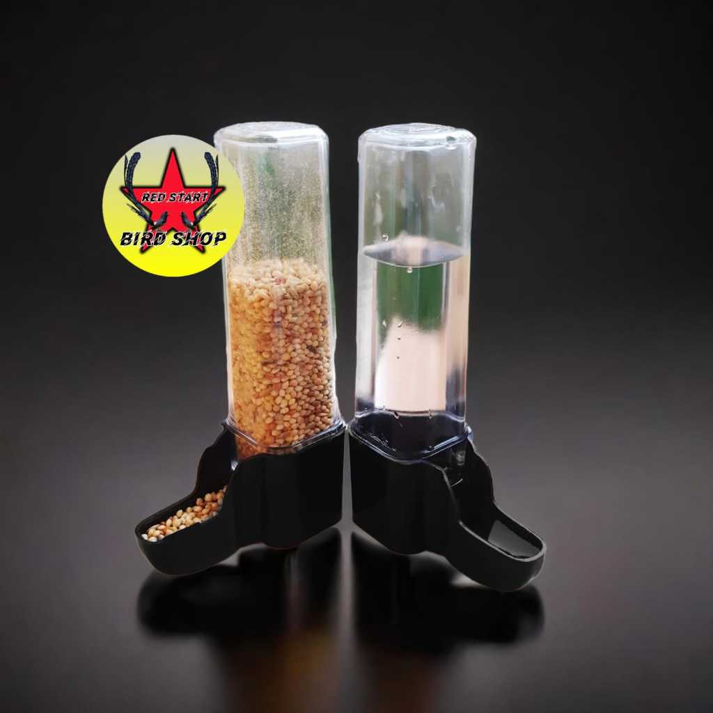 CEPUK WADAH PAKAN MINUM BURUNG DISPENSER TABUNG PANJANG CEPUK TEMPAT MAKAN PAKAN BURUNG LOVEBIRD PAR