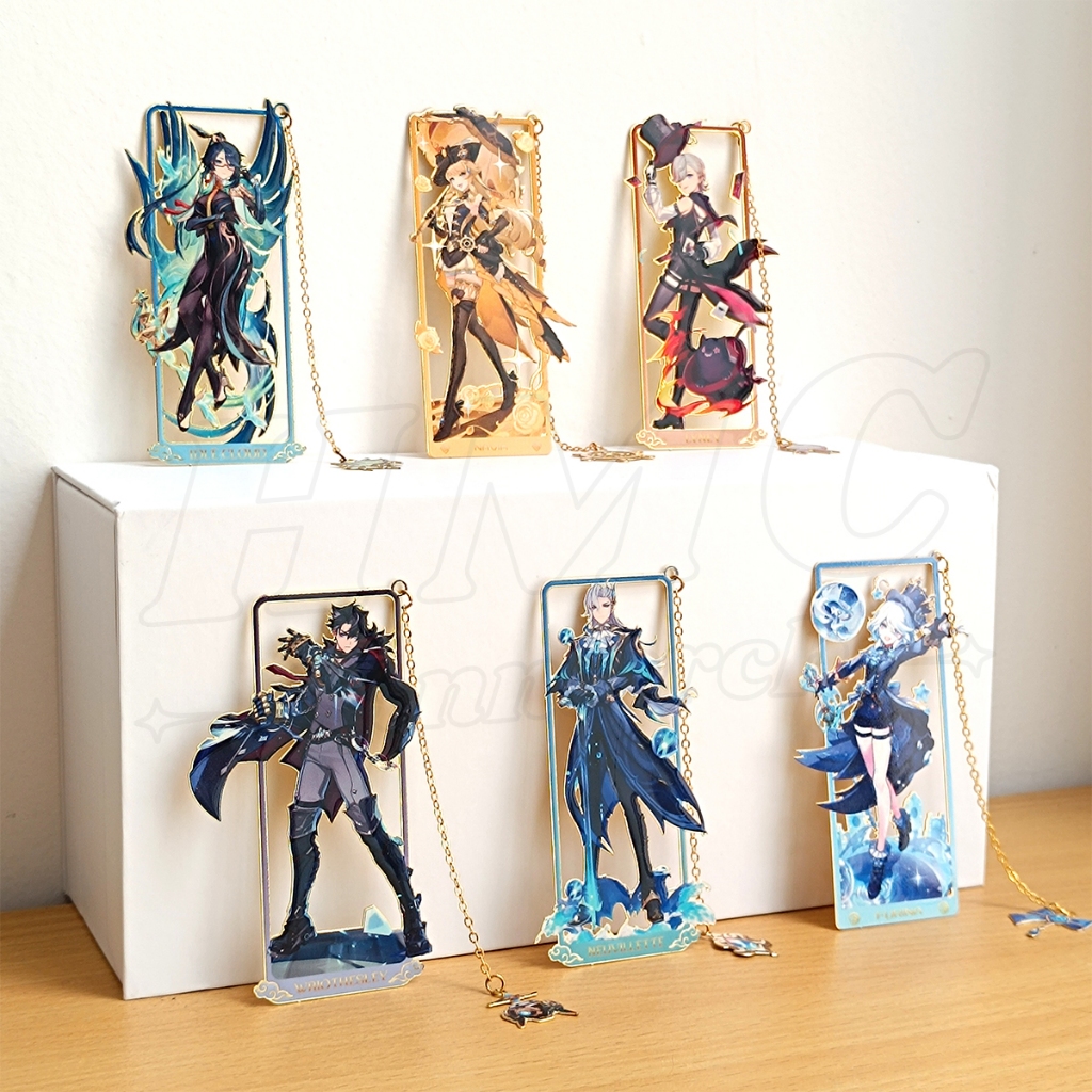 

Hiasan Gantungan Genshin Impact Pembatas Buku Metal Bookmark Furina Neuvilette Wriothesley Navia Chiori