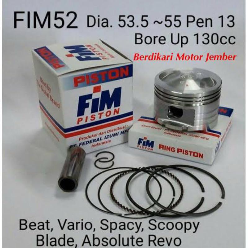Piston FIM Honda Vario110 Beat Scoopy Spacy Revo Absolute Pin13 FIM52
