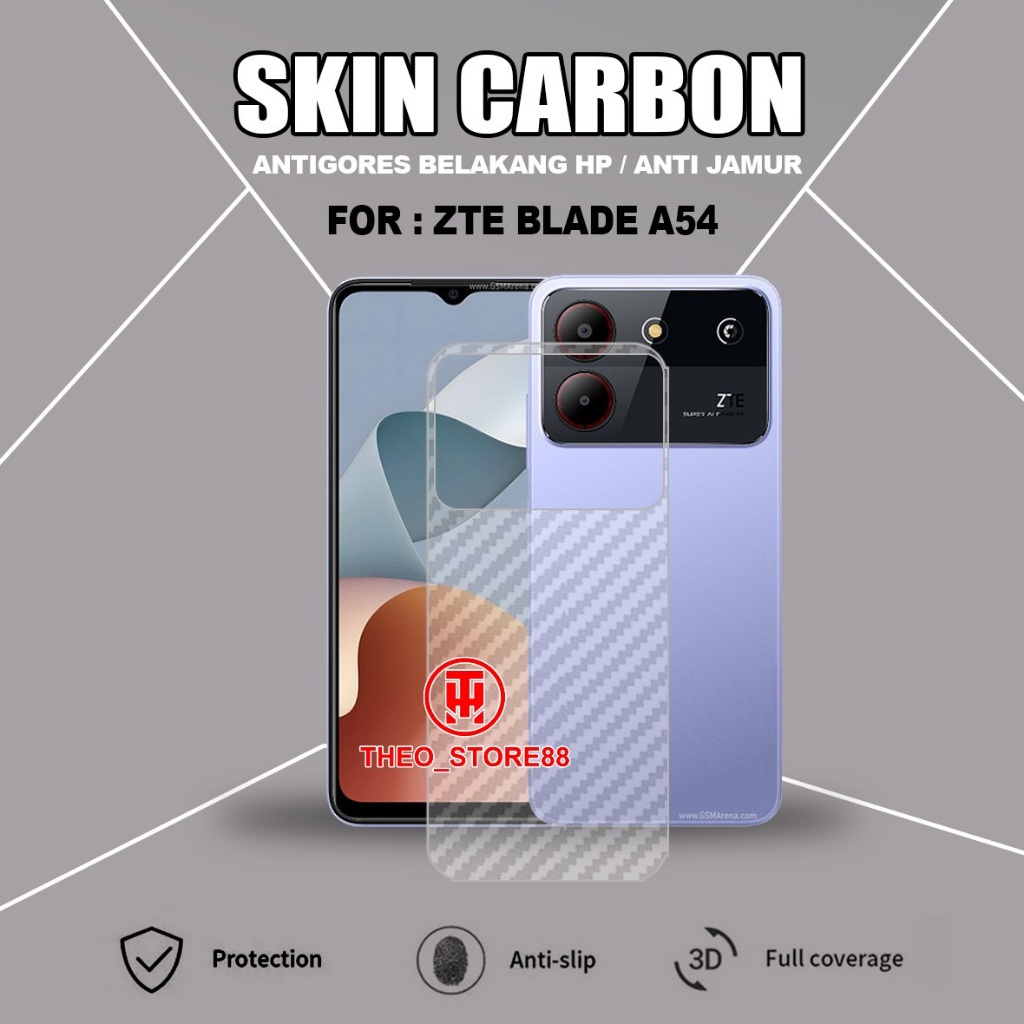 ZTE BLADE A52 ZTE BLADE A72 ZTE BLADE A53 PRO ZTE BLADE A54 GARSKIN CARBON ANTI JAMUR ANTIGORES BELA