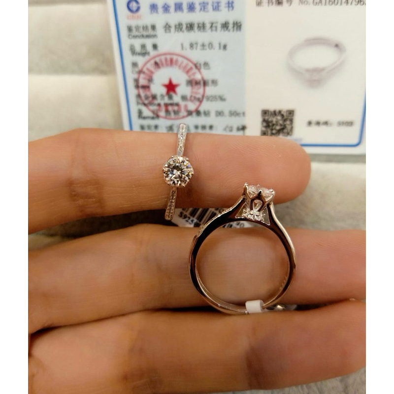 Cincin S925 Berlian Moissanite