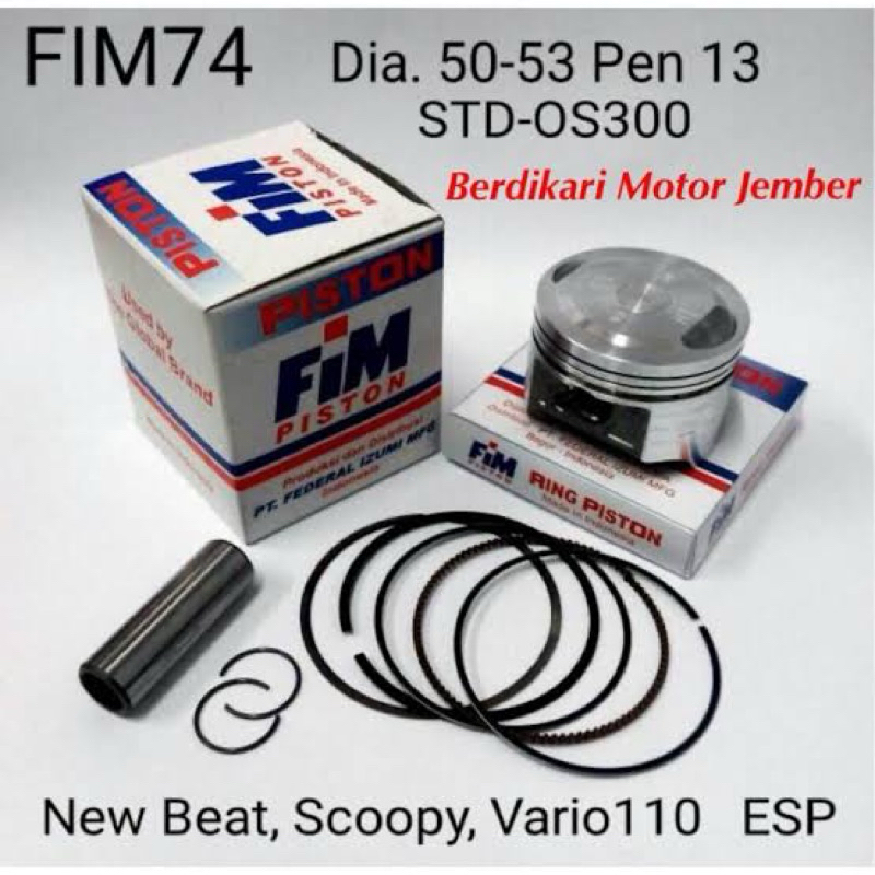 Piston FIM Honda Vario110 ESP Beat ESP Scoopy ESP Pin13 FIM74
