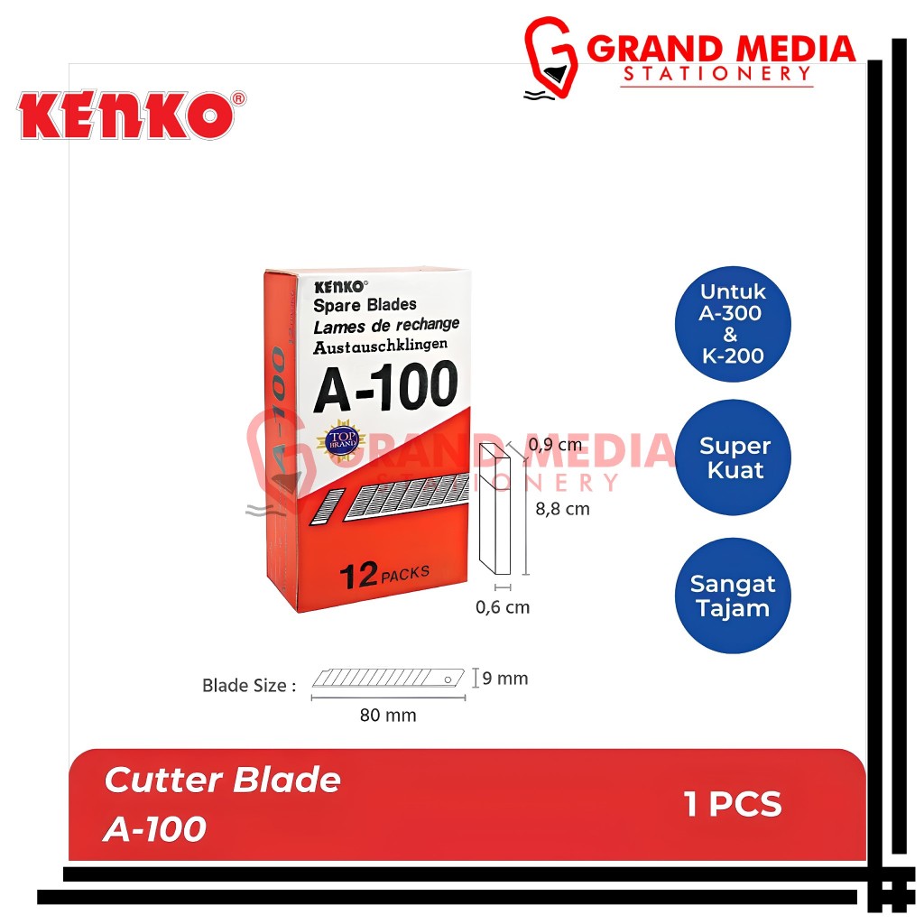 

[GRAND MEDIA] REFILL CUTTER / ISI CUTTER KENKO A-100 / 1 TUBE