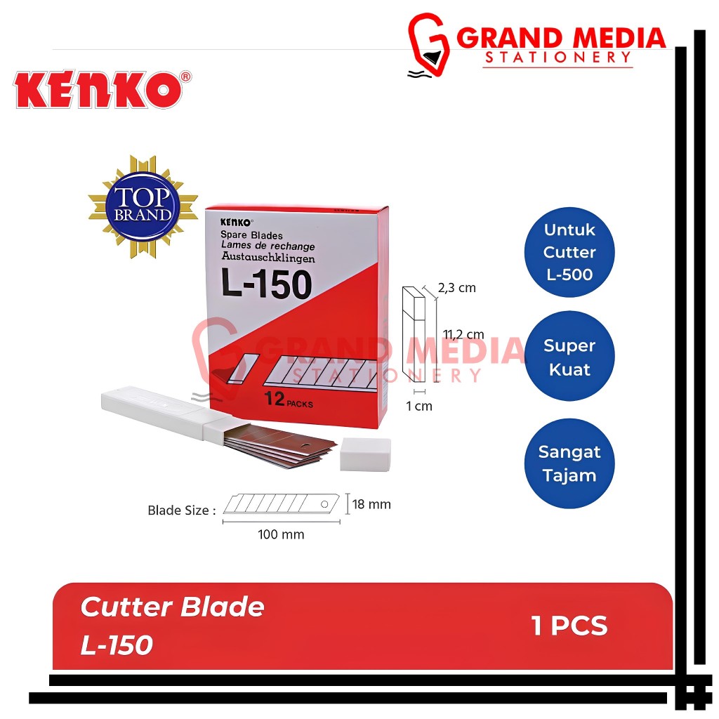 

[GRAND MEDIA] REFILL CUTTER / ISI CUTTER KENKO L-150 / 1 TUBE