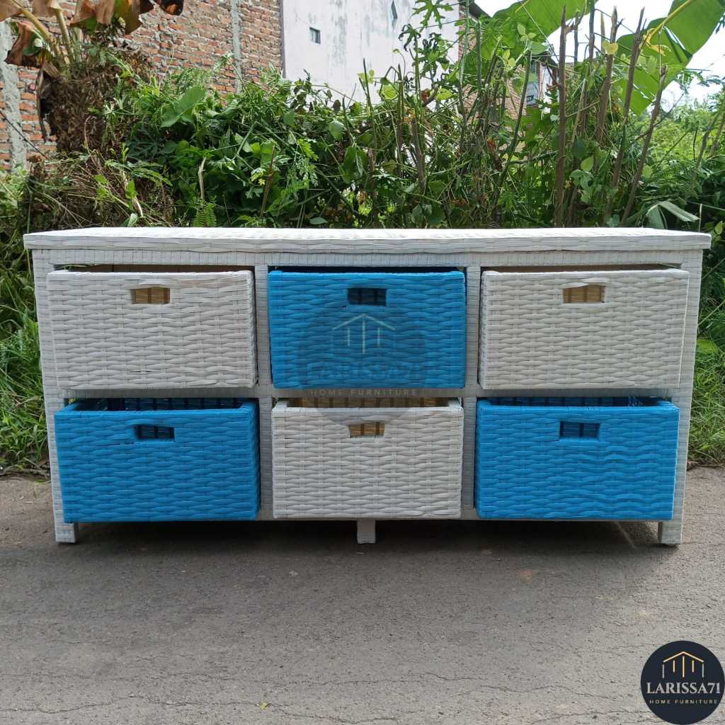 RB Lemari Tv Rotan Sintetis 6 Laci