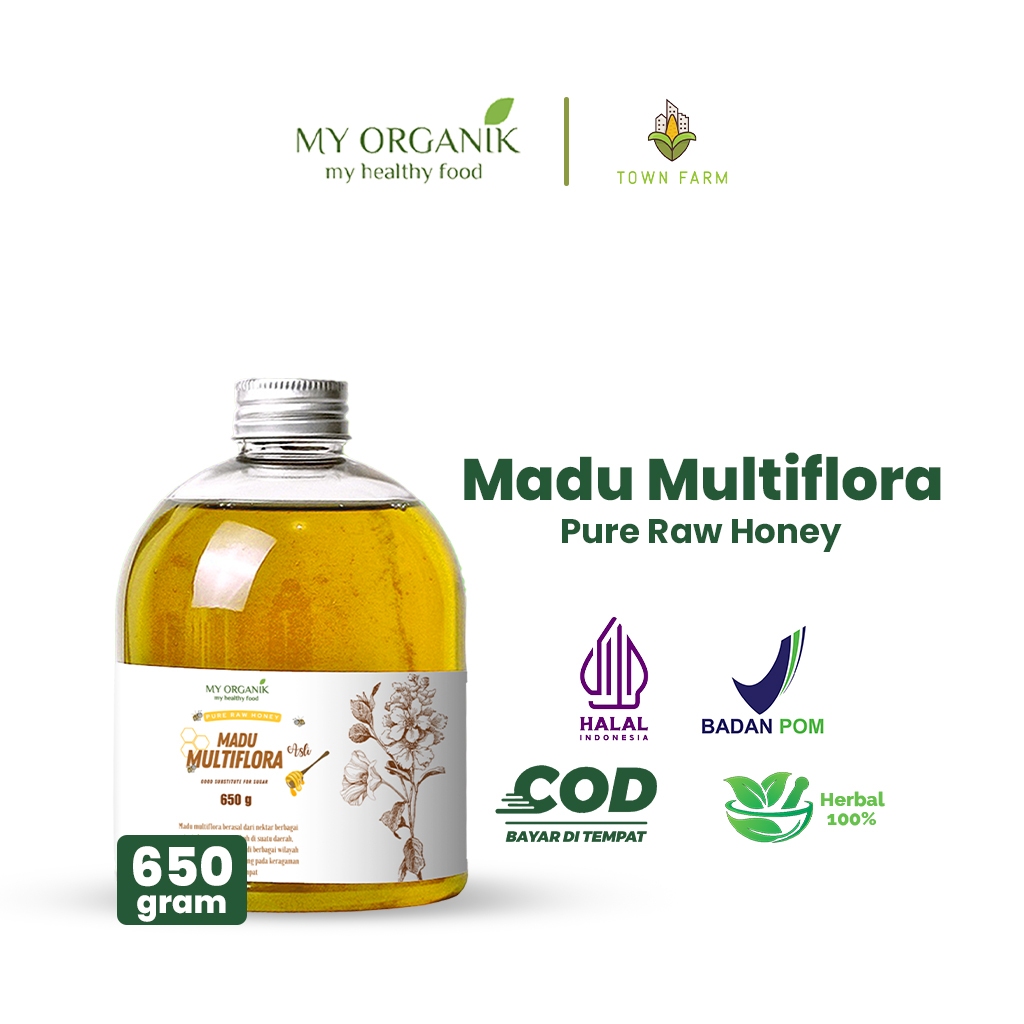 

My Organik Pure Raw Honey Madu Multiflora 650gr Madu Murni Asli Premium Pure Original 100%