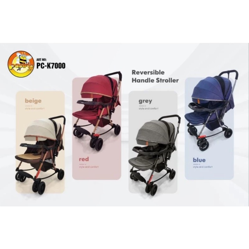 Makassar! Stroller Baby Pacific K7000 / Kereta Dorong Anak K-7000 Reversible Handle