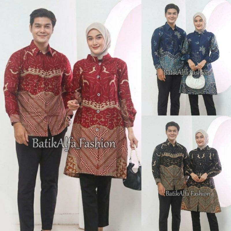Batik Couple Modern Batik Tunik Couple Atasan Batik Wanita Jumbo Busui