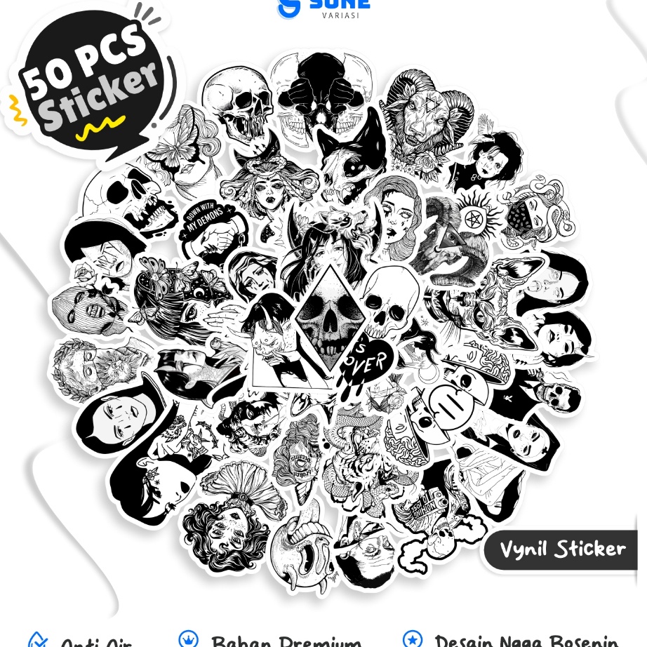 

LANGSUNG ORDER GAN 5PCS Stiker Horror Thriller Aesthetic Vinyl Waterproof Anti Air Sticker Helm Buku Journal Koper Motor Casing HP Laptop Tumbler Botol Minum Sepeda IPad Tablet Polaroid Kulkas