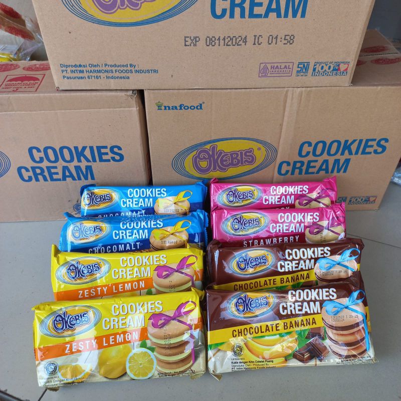 

okebis cookies cream 180 gram 1 dus isi 20 pcs