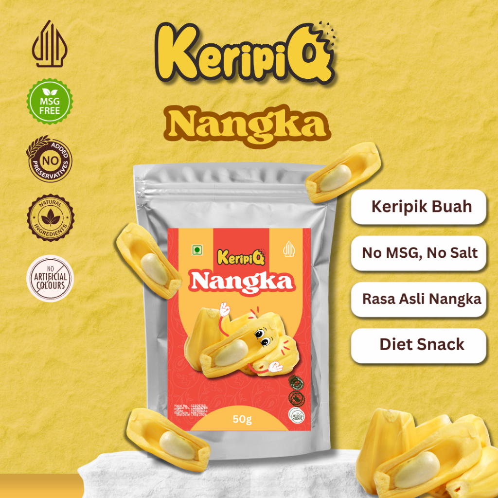 

KeripiQ Nangka 50gr Manis dan Renyah Keripik Buah Camilan Rendah Kalori Tanpa MSG