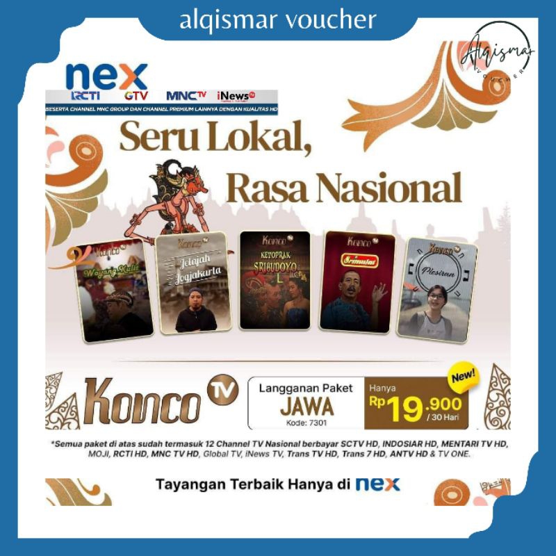 Paket Jowo Tv Konco Tv Nex Parabola 30 Hari Sudah Termasuk Siaran Lokal Indonesia