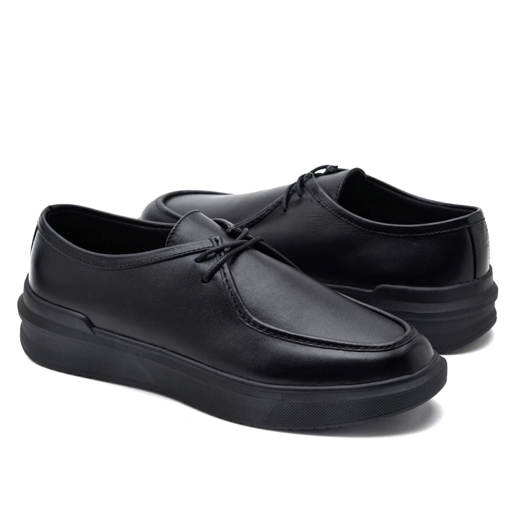 Sepatu Formal Kerja Pria Kulit ASLI Original Pantofel Kuliah Elon Medium MK