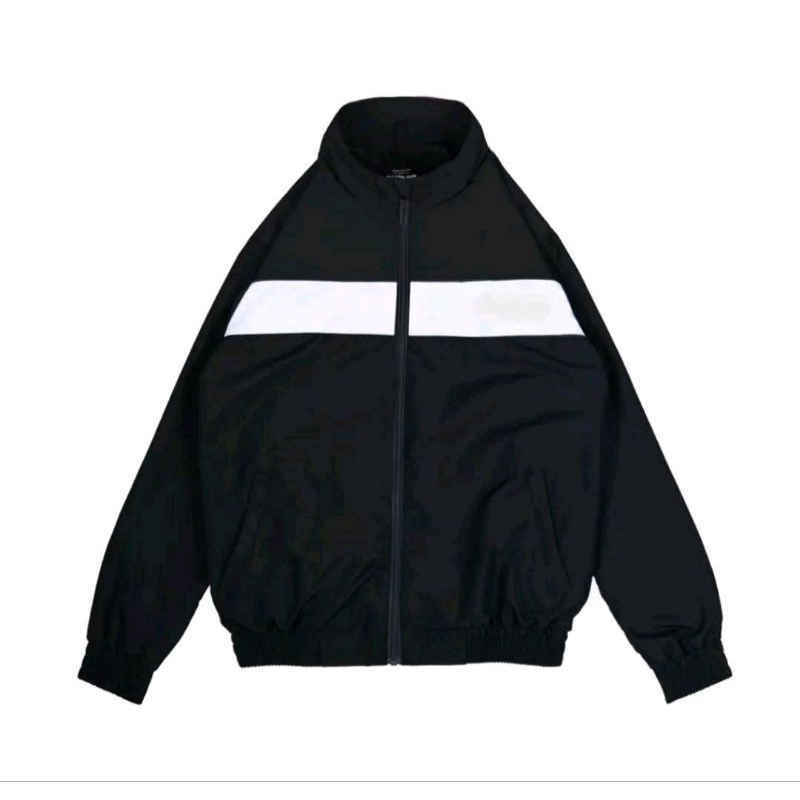 DS_OFFICIAL JACKET PRIA SPORT RUGBY SHIRT CASUAL KOMBINASI HITAM + PUTIH