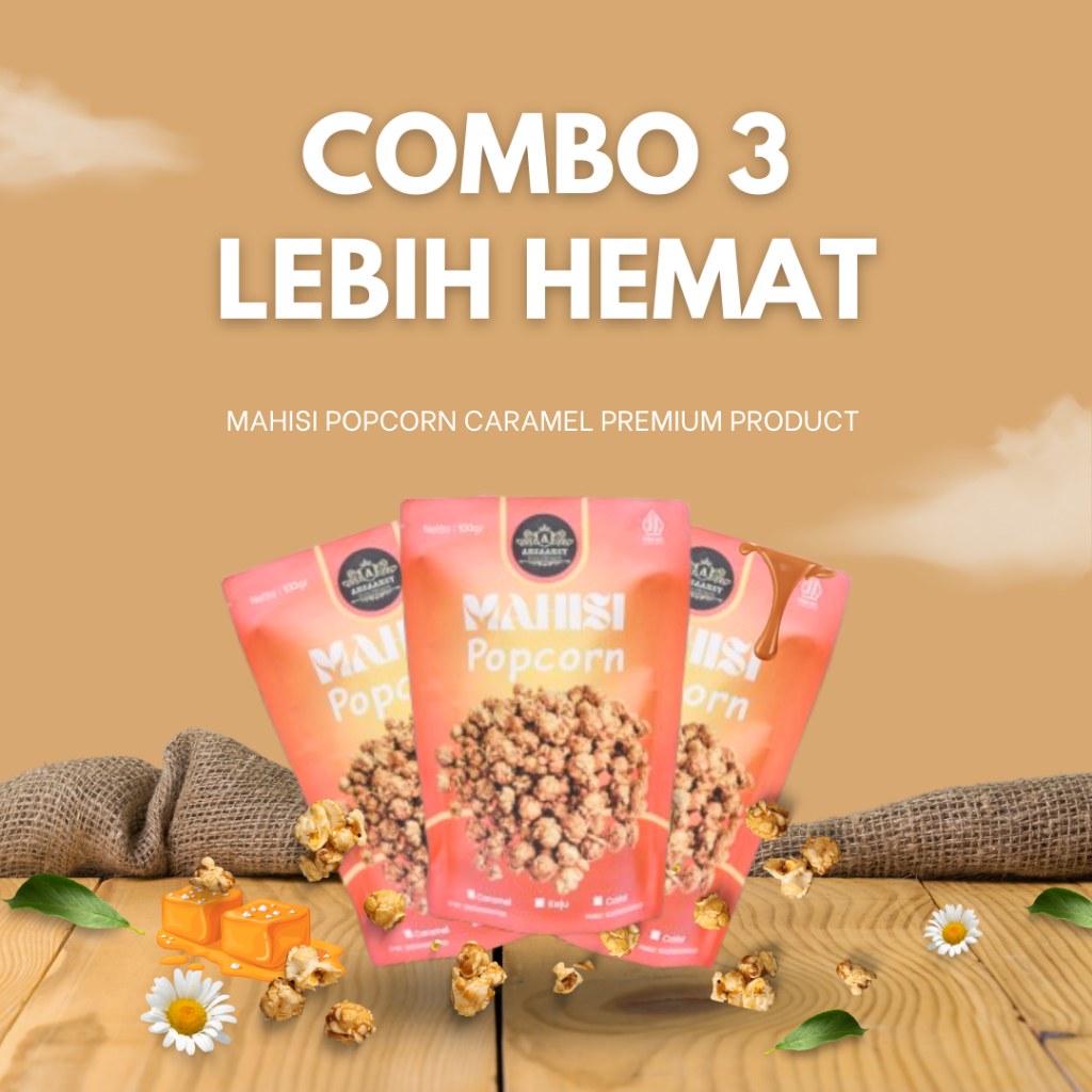 

3 Bungkus popcron caramel 200Gram (COMBO 3) - popcron caramel mahisi 200gram - POPCRON CARAMEL PREMIUM / snack popcron keju / makanan siap saji / popcron asin / popcron coklat / popcron garret / popcron jagung / popcron coklat / cemilaj snack