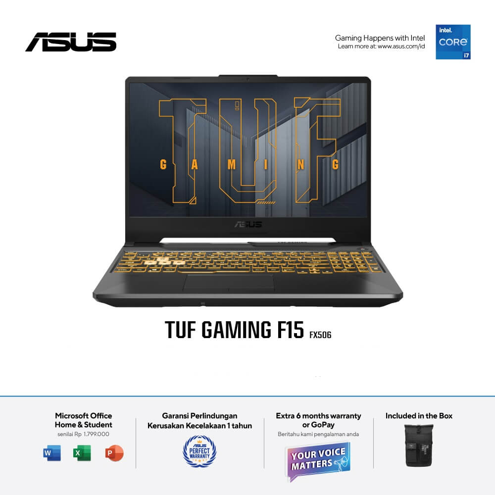 ASUS TUF FX506HM CORE I7 11800H MEMORI 8 GB SSD 512 GB RTX3060 WIN 11 + OHS