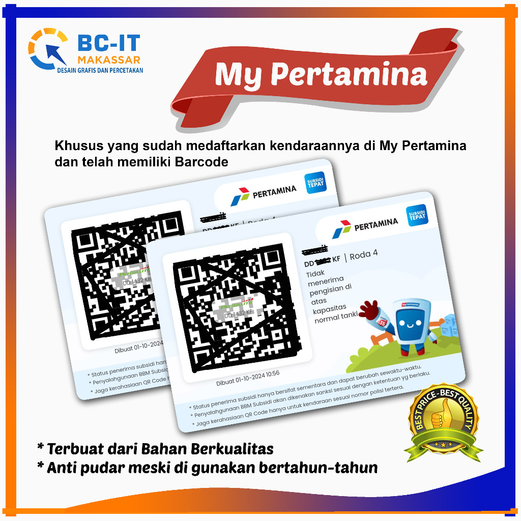 

Kartu MY PERTAMINA Bahan PVC