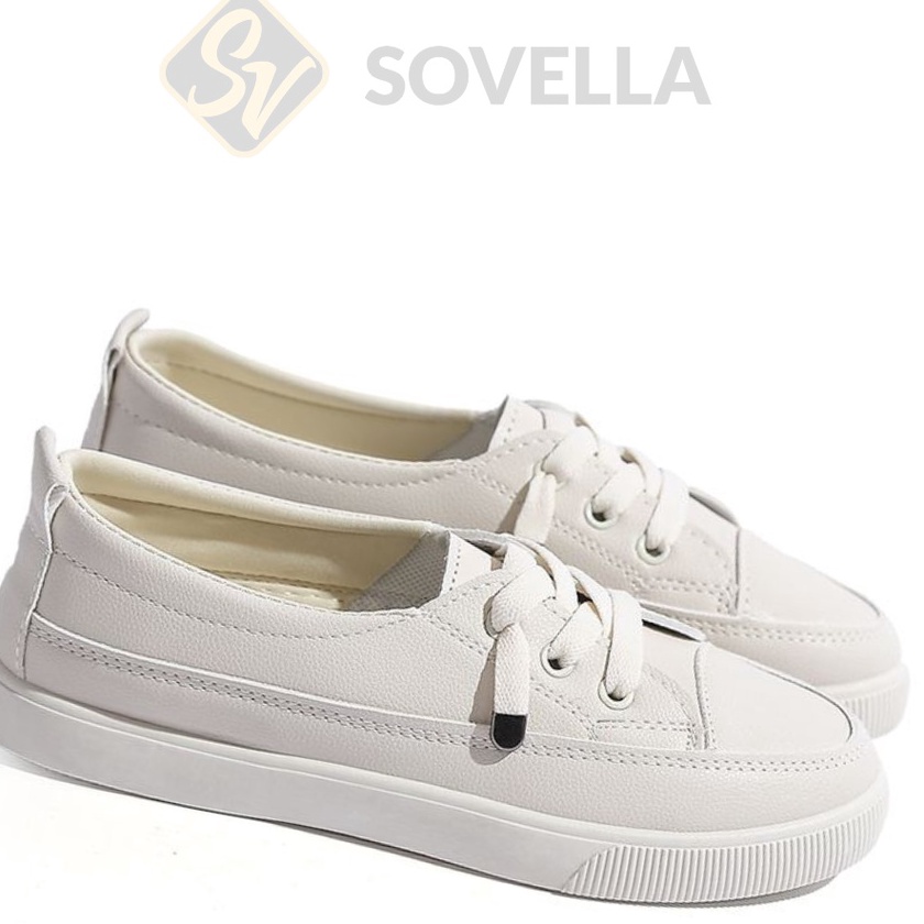 Eksklusif SOVELLA Cleo Sepatu Flat Shoes Putih Cream Wanita
