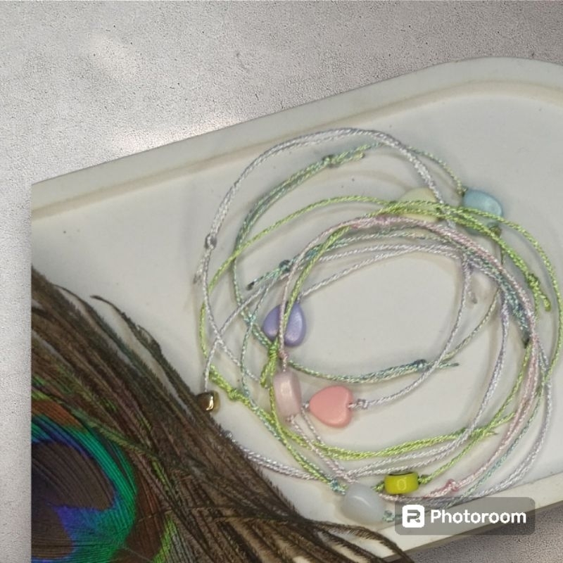 GELANG TALI TIPIS ESTETIK/GELANG KOREA/GELANG LUCU