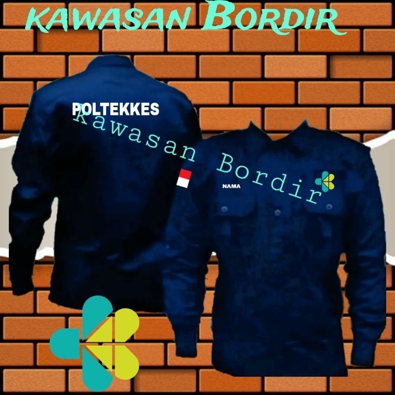 Terbaru kemeja POLTEKKES seragam POLTEKKES baju POLTEKKES pdh POLTEKKES full bordir..