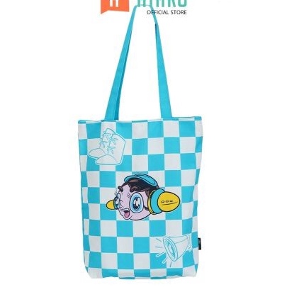 FG2 Ataru Tote Bag Checkered Muklay Ollie  Biru Tas Bahu Stylish Totebag Serbaguna Multifunctional B