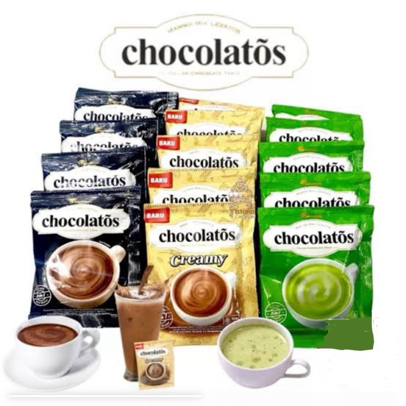 

CHOCOLATOS Drink: Serbuk | Choco | Matcha | Creamy | Cokelat yang Bikin Lidah Meleleh Leh Leh !!! (Isi 10 Sachet)